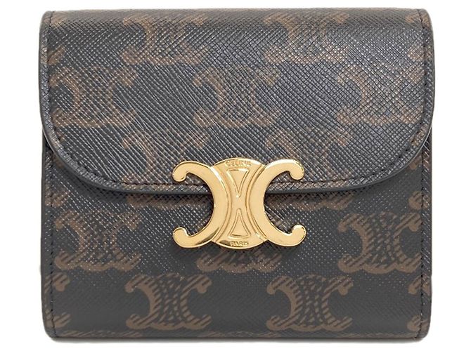 Céline Celine Triomphe Bi-fold Wallet Brown
