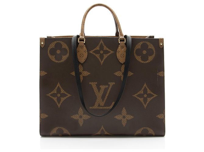 Sac Onthego GM en toile Monogram géant Louis Vuitton Marron