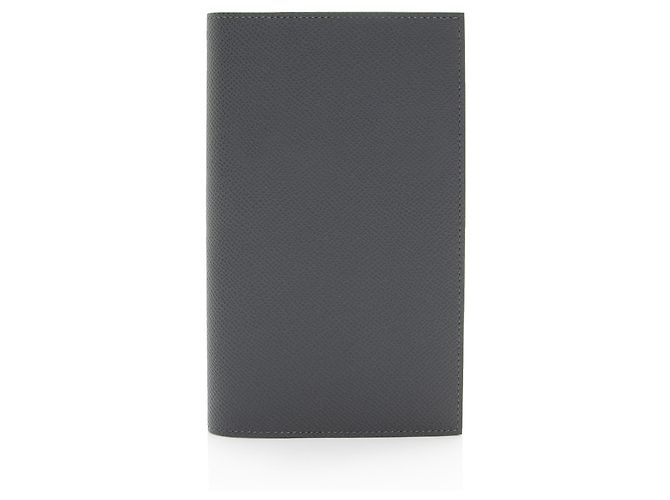 Capa de Agenda Simples Vision II em Epsom da Hermès Cinza