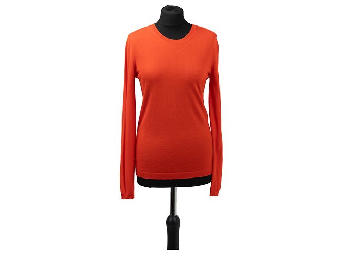 Autre Marque CELINE Kaschmir Pullover Rundhals rot orange
