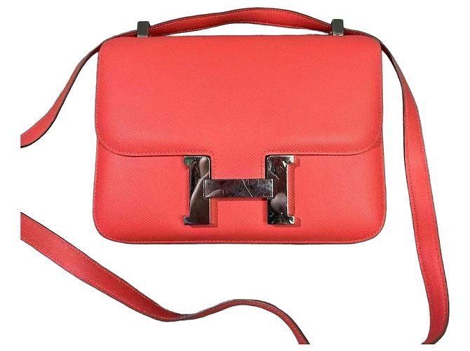 Bolsa Hermès Constance 23 em couro Epsom rosa Paisley Vermelho