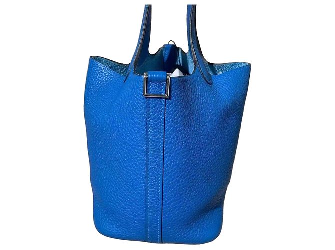 Bolsa Hermès Lovebag 18 b3 azul de couro