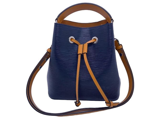 Louis Vuitton Neonoe Blue and Yellow Water Ripple Bucket Bag