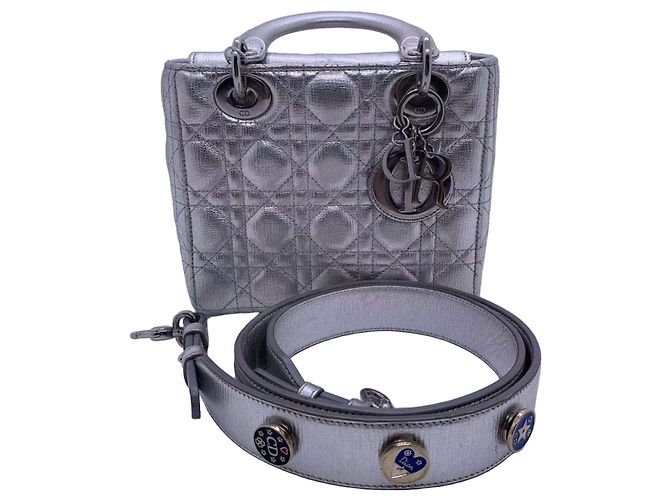 Dior Diana Handtasche vier Taschen silber Leder