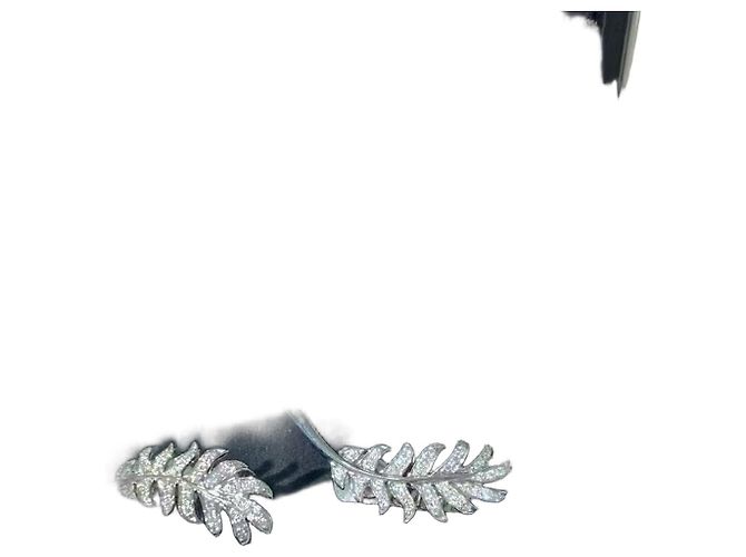 Pendientes Chanel Plume Feather en oro blanco 18K y diamantes Plata