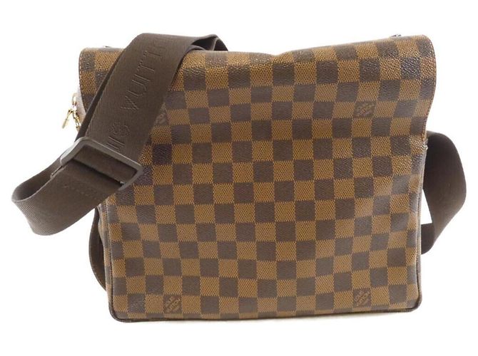 Borsa a Spalla Damier Naviglio Louis Vuitton Marrone Damier ebene