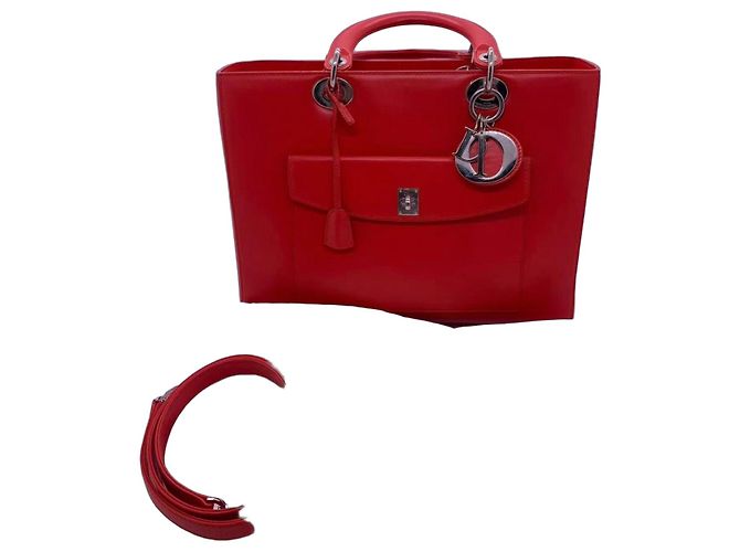 Dior Double-sided Envelope Briefcase Red Leather