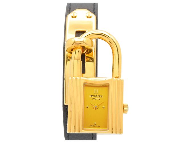 Hermès Reloj Hermes Kelly - Baño de oro con correa de cuero