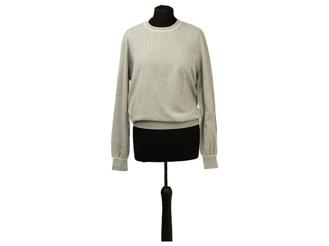 Blusa de algodón gris Brunello Cucinelli