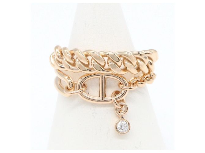 Ring Anel Mix and H da Hermès em ouro rosa 18K Dourado