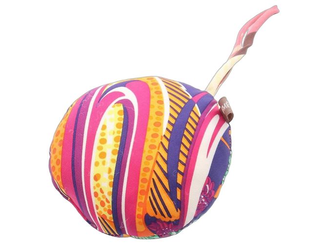 Charm per borsa in seta Petit H di Hermès Multicolore Arancione 