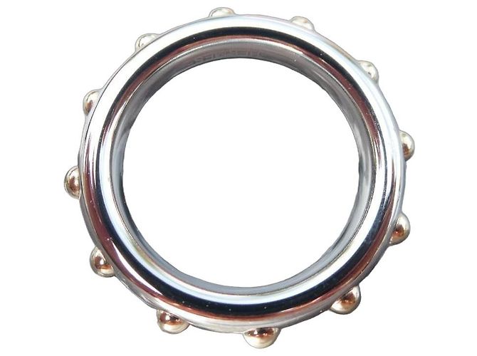 Anel de Lenço Hermès Clouée Novo Prata