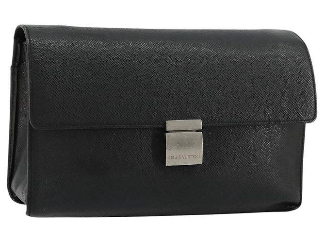 LOUIS VUITTON Taiga Selenga Clutch Bag Ardoise M30782 LV Auth bs34703 Grau