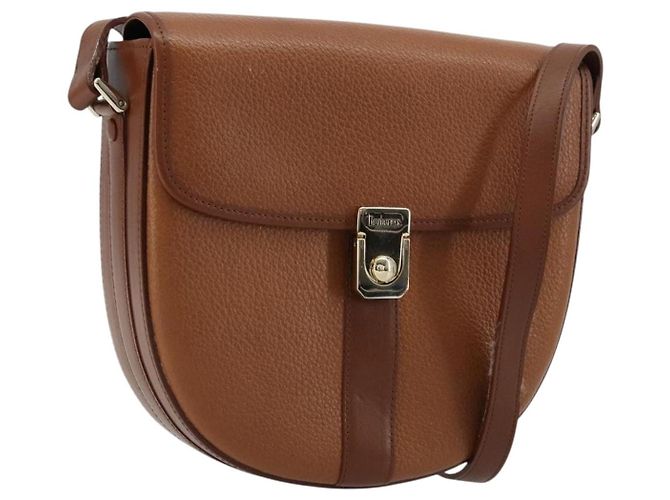 Borsa a Spalla Burberry in Pelle Marrone Oro Auth ep14186 D'oro