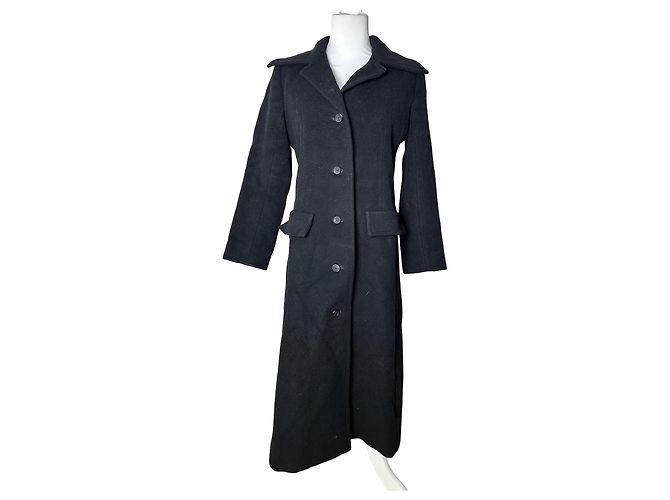 Vintage Givenchy Nouvelle Boutique Wool Long Coat Black S