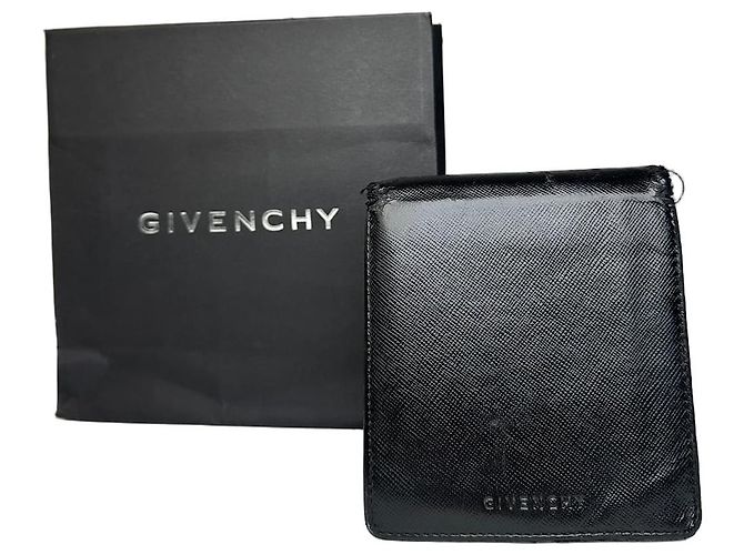 Vintage Givenchy Saffiano Leather Bifold Wallet Black