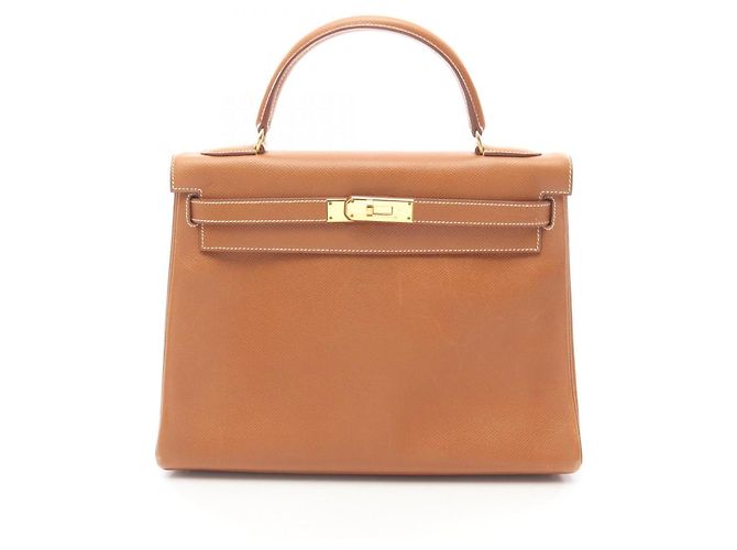Borsa Hermès Kelly 32 oro Marrone