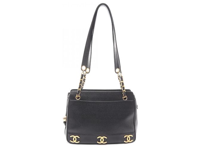 Bolsa Tote Triple Coco Mark da Chanel Preto