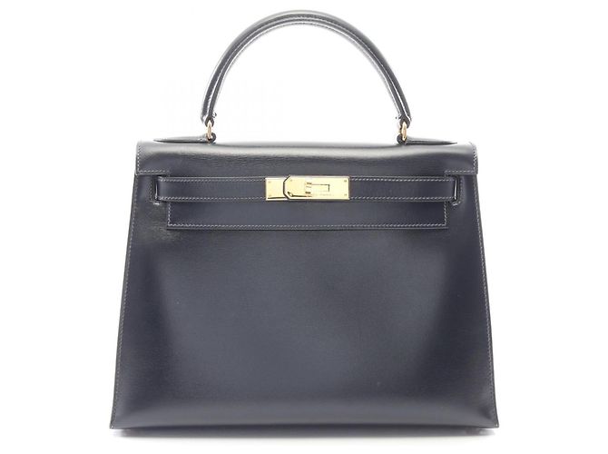 Borsa Hermès Kelly 28 Blu Blu navy