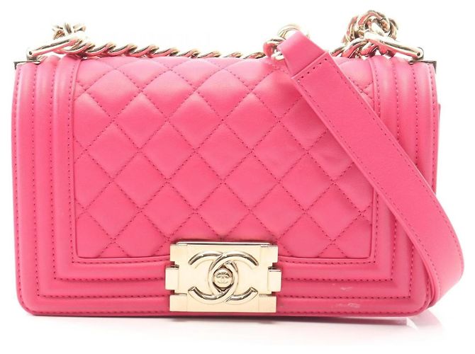 Le Boy Bolsa de Ombro Chanel Boy Small Rosa