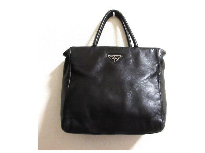 Borsa tote in pelle nappa Prada Nero