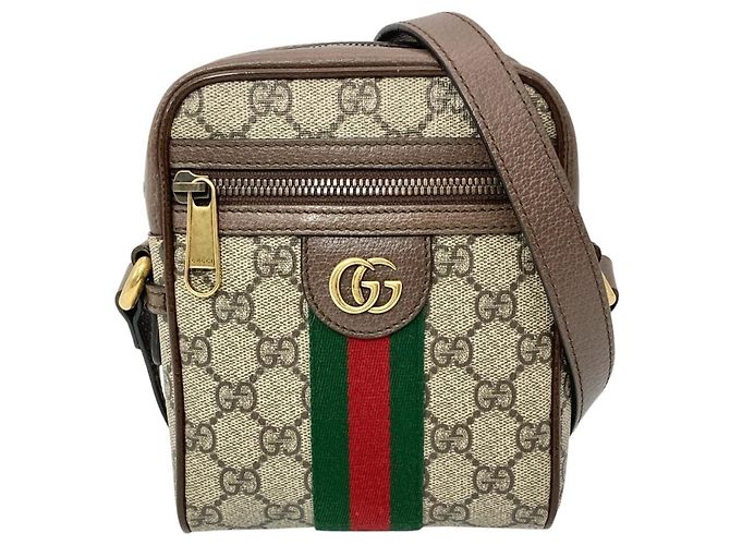 Bolsa Mensageiro Mini Ophidia da Gucci Bege