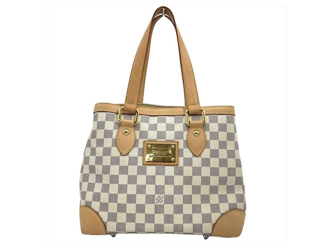 Sac à main Hampstead MM Damier Azur de Louis Vuitton Blanc