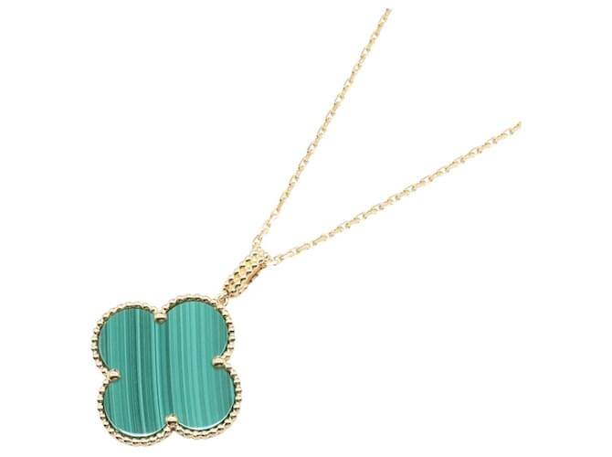 Van Cleef & Arpels Magic Alhambra Malachite Necklace Golden 