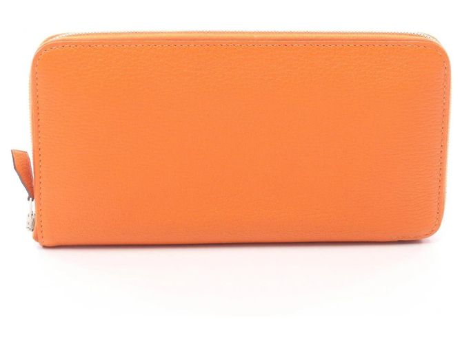 Hermès Hermes Azap Long Silk in Round Wallet Red Orange