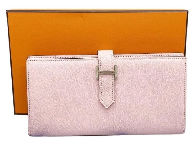 Hermès Hermes Bearn Soufflé Long Wallet in Rose Sakura Pink