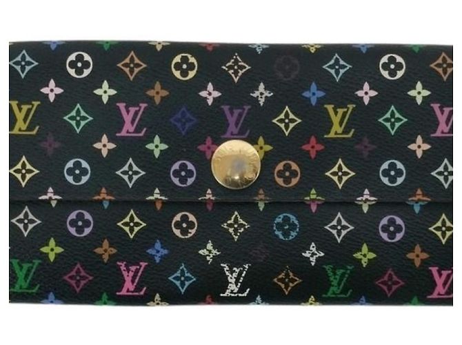 Cartera Larga Louis Vuitton Sarah Negro Roja Multicolor