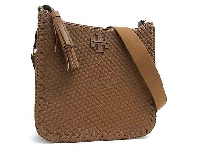 Bolsa de ombro em couro marrom Tory Burch