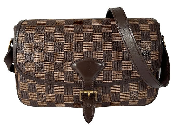 Bolsa de Ombro em Lona Damier Louis Vuitton Marrom