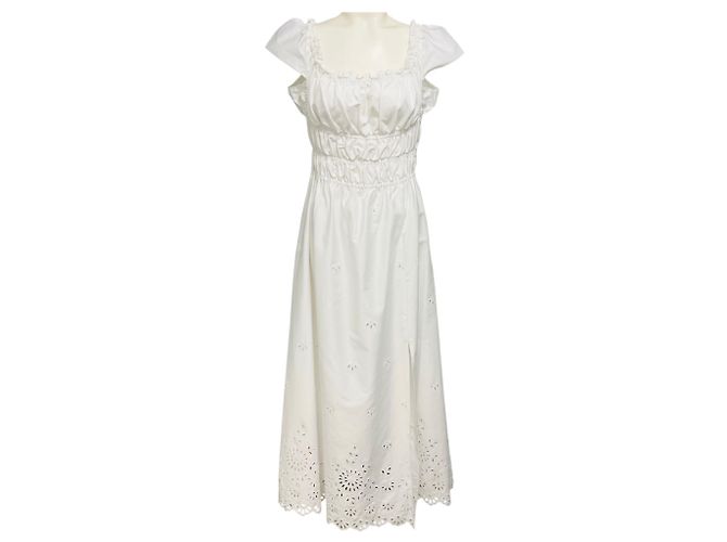 Vestido midi de algodão com ilhós Altuzarra branco Optic White Lily