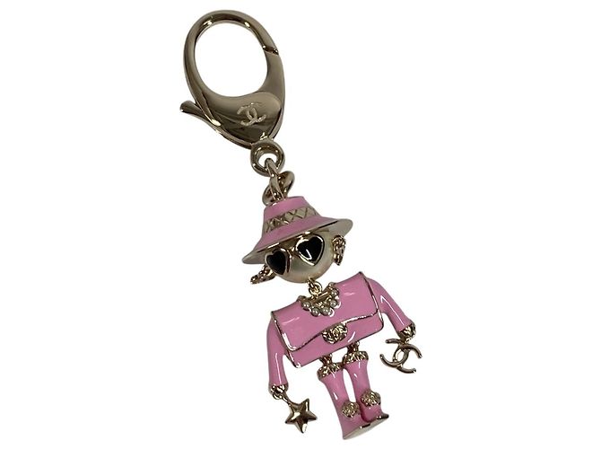 Charm de chaveiro Gabrielle da Chanel Rosa Dourado