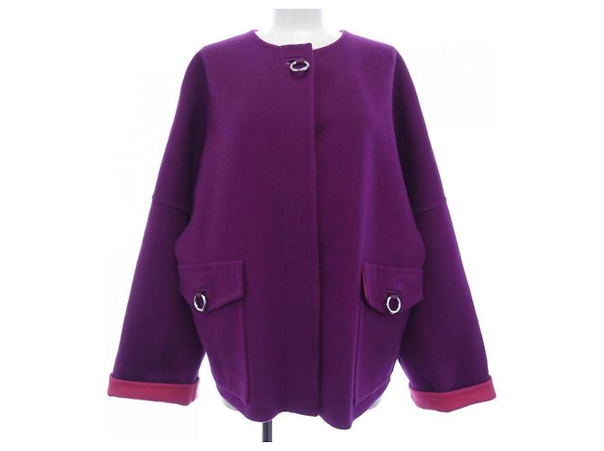 Hermès Hermes 3E0109DZ Cashmere Jacket Purple