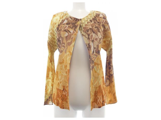 Autre Marque Cardigan PLEATS PLEASE Marrone Beige Arancione