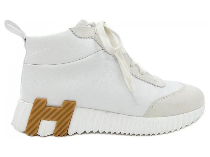 Baskets en Velours Chevre Sport de Hermès Blanc