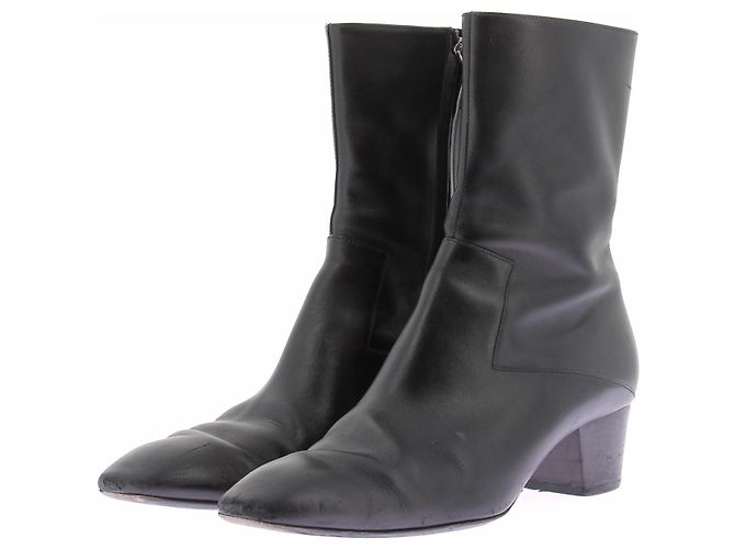 Botas Hermès de piel negra Negro