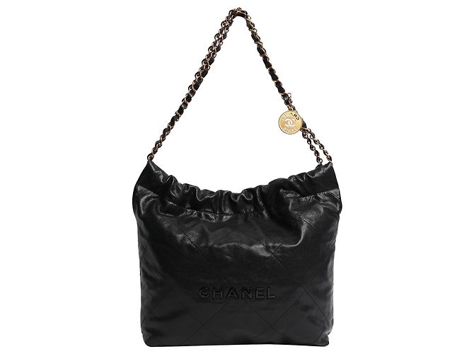 Chanel Borsa a spalla in pelle caviar nera 22 Nero