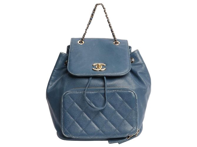 Chanel Blue caviar leather backpack