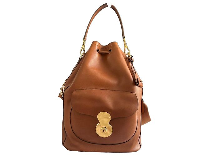 Borsa a Secchiello in Pelle Marrone Ralph Lauren 'Ricky'