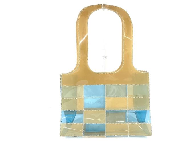 Borsa Patchwork Chanel CC Coco Mark in Beige e Blu 