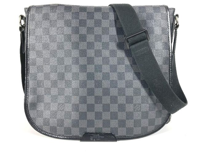 Borsa a tracolla Daniel MM Damier Graphite Louis Vuitton Nero