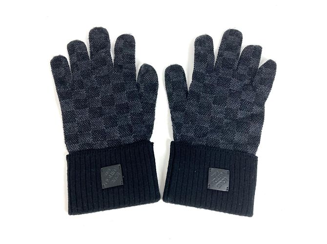 Louis Vuitton Damier Graphite Wool Gloves Black