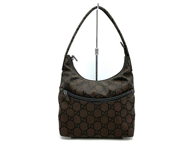 Bolsa de nylon marrom Gucci/bolsa de ombro