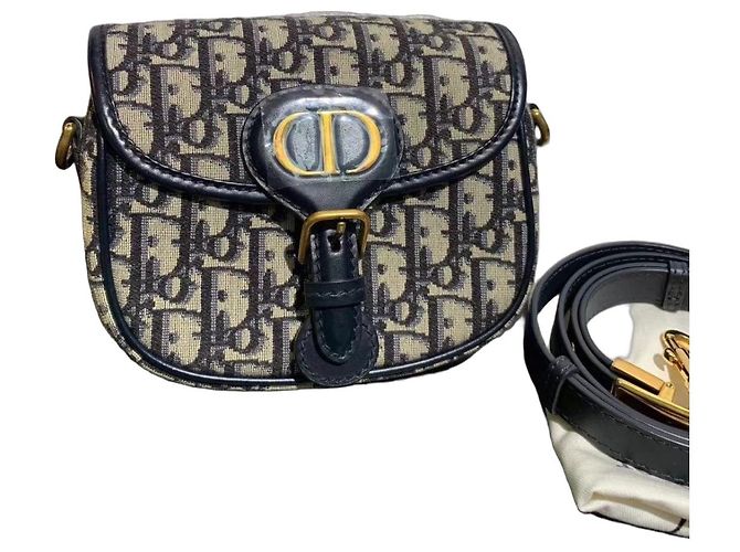 Borsa a tracolla Dior H Bobby piccola nera in tessuto Nero