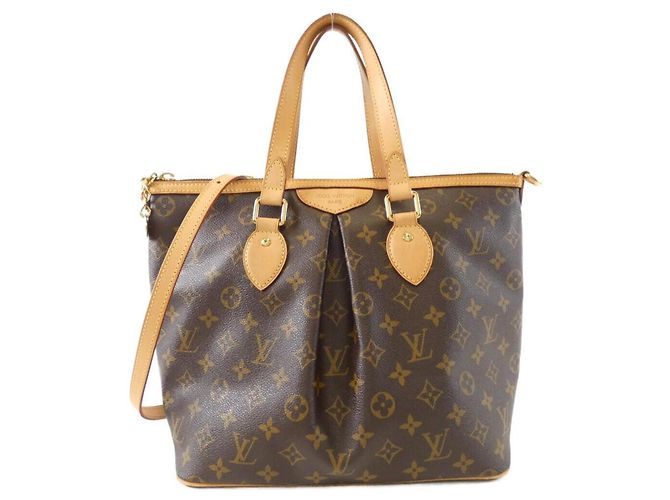 Louis Vuitton Monogram Palermo PM Handbag Brown