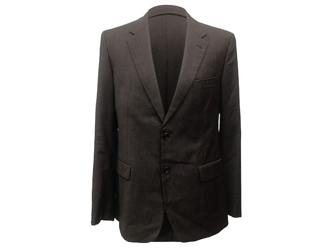 Prada Single-Breasted Blazer in Brown Wool Red