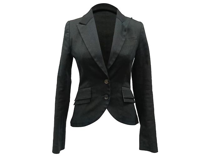 Autre Marque Blazer de un solo botón Alexander McQueen en algodón negro